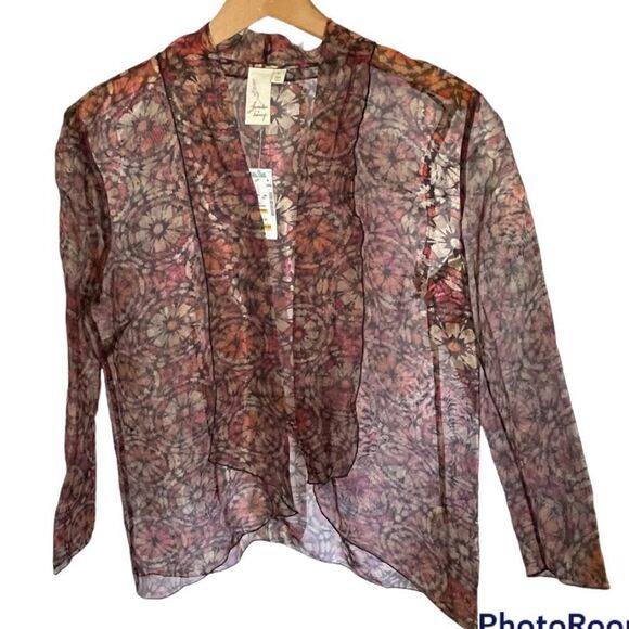 New with Tag Sheer Cover-up Jacket - Size Large by Lavender & Honey - Picture 1 of 4